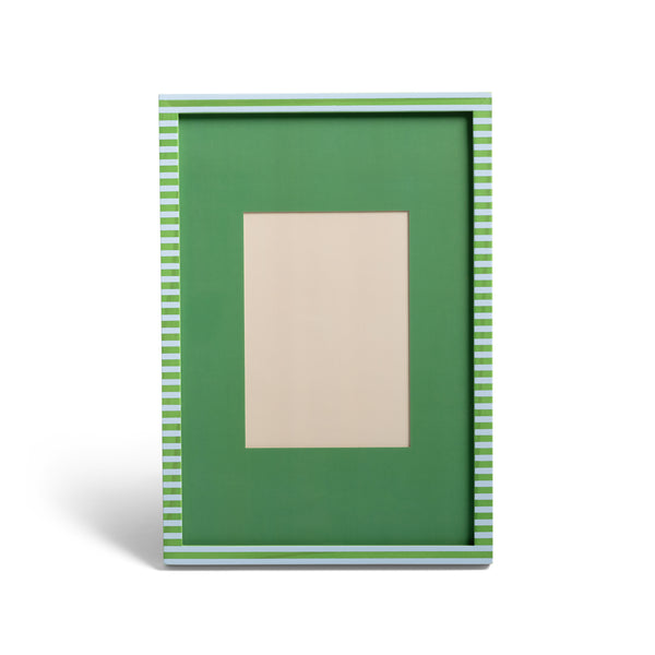 Cadre photo à rayures vertes