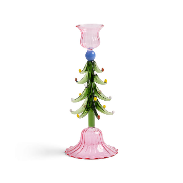 Bougeoir verre sapin de Noël