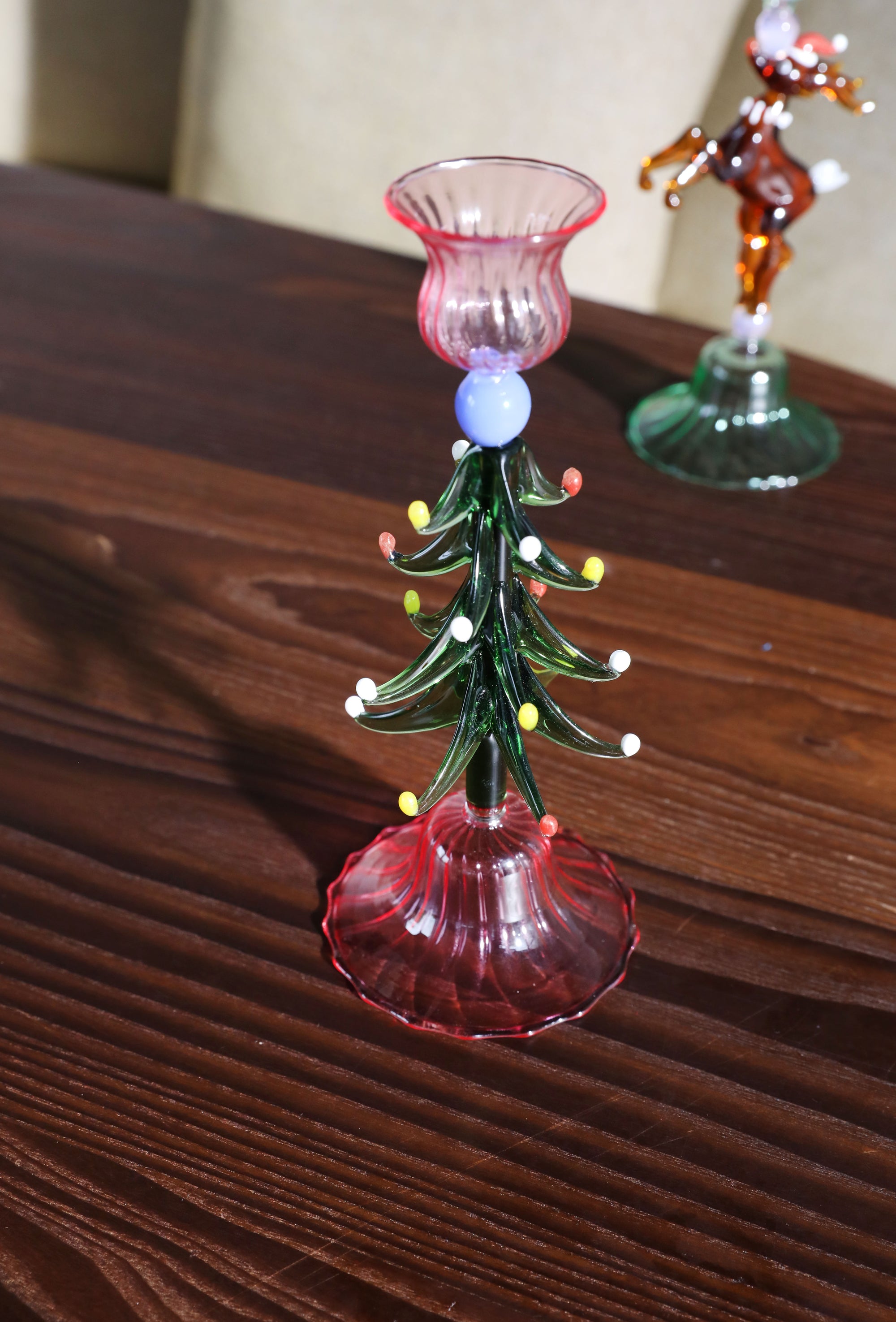 Bougeoir verre sapin de Noël