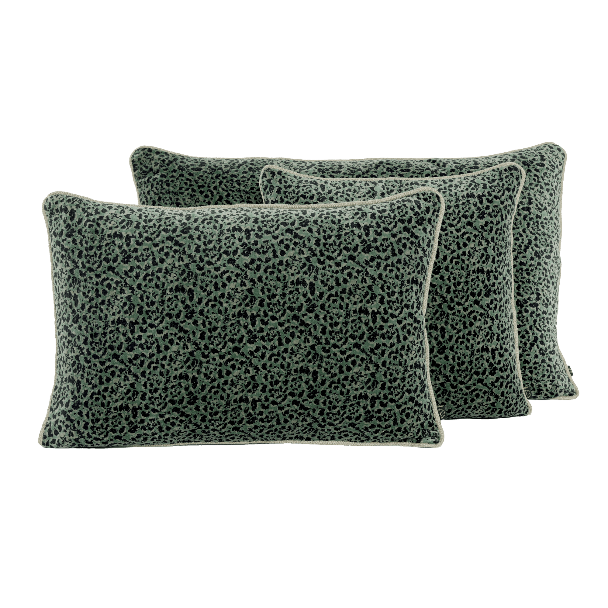 Housse de coussin en velours de coton Gairo vert jardin