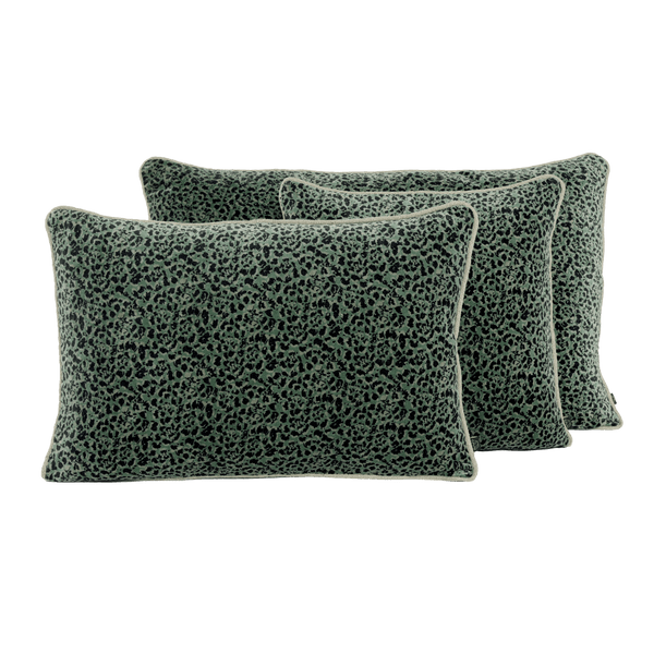 Housse de coussin en velours de coton Gairo vert jardin