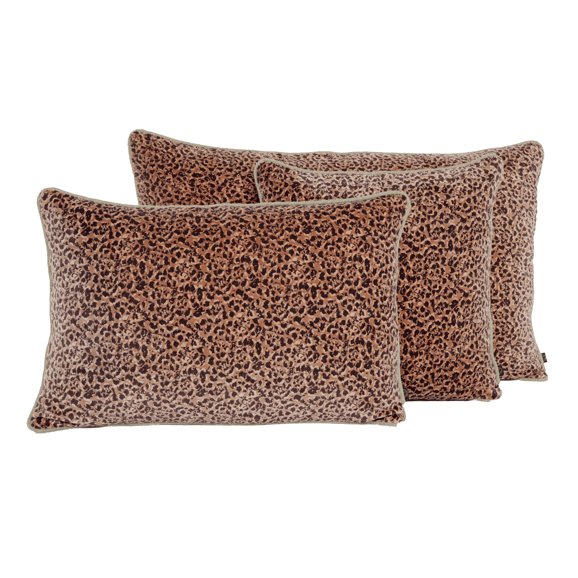 Housse de coussin en velours de coton Gairo rose mocaccino