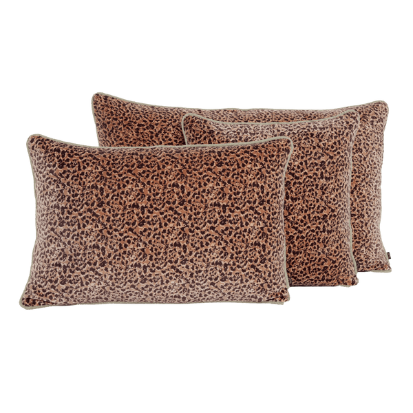 Housse de coussin en velours de coton Gairo rose mocaccino