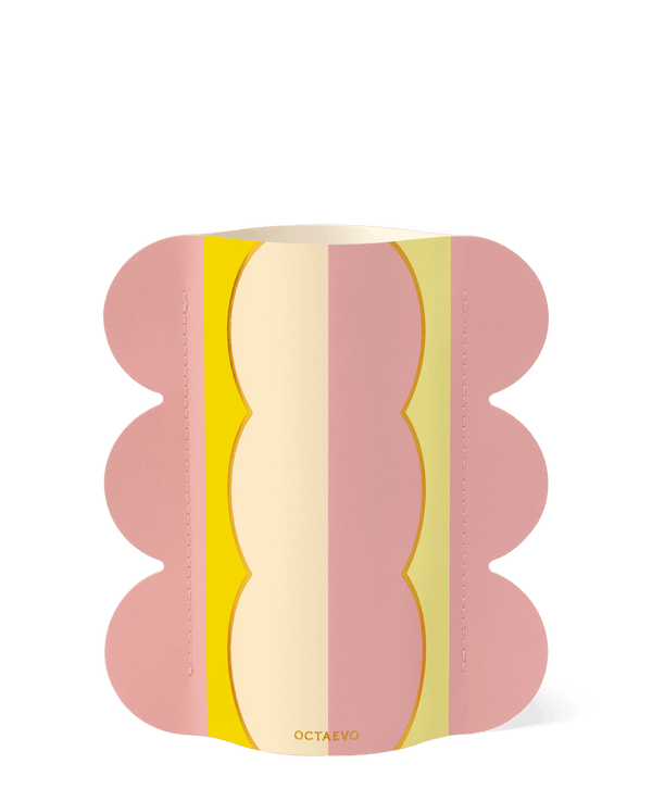 Mini vase en papier Riviera vague rose