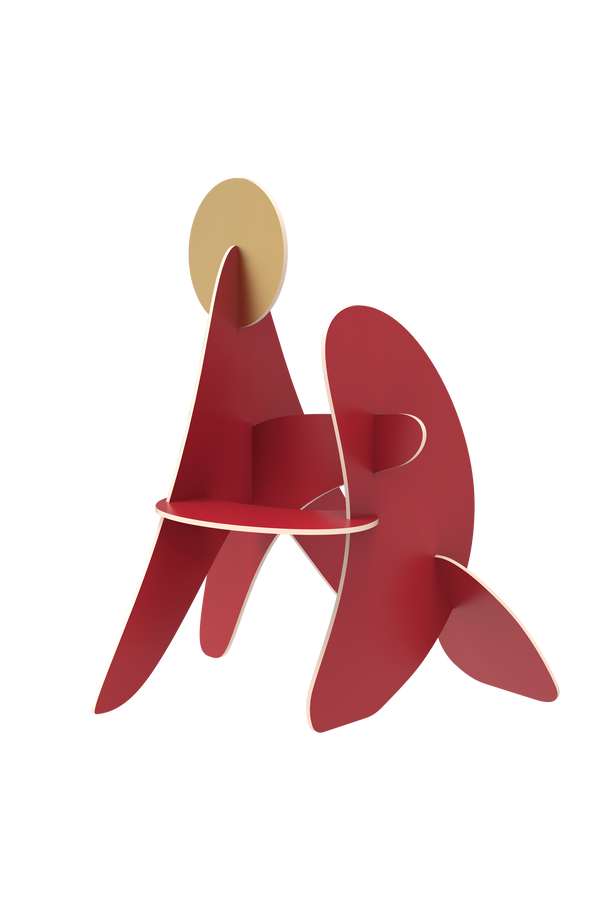 Sculpture en papier rouge