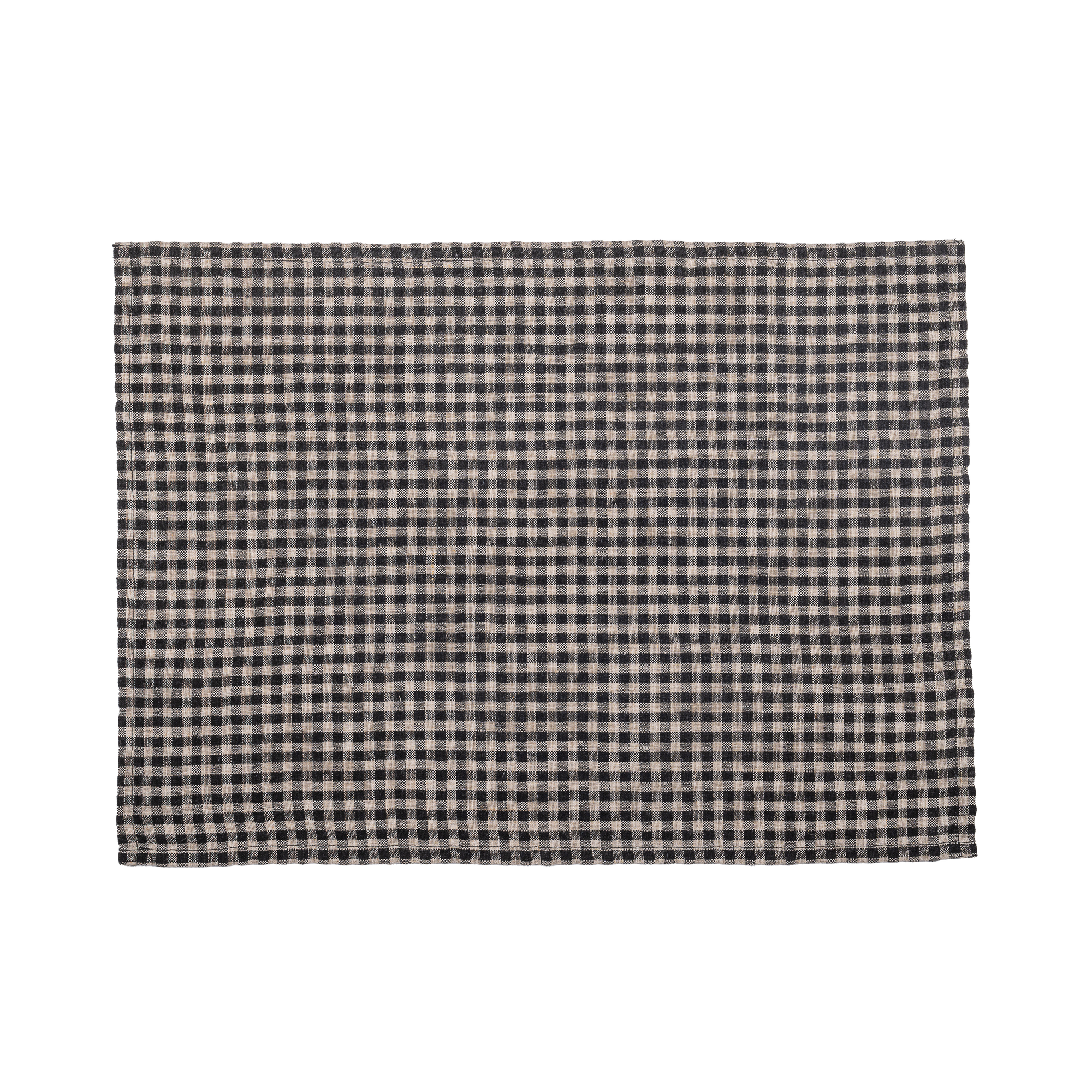 Serviette/set de table en lin Piana charbon