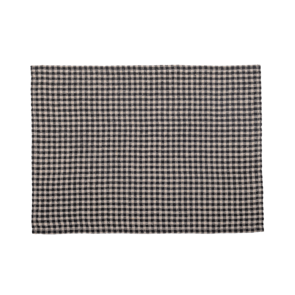 Serviette/set de table en lin Piana charbon