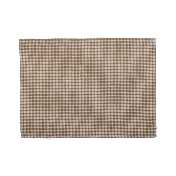 Serviette/set de table en lin Piana kaki
