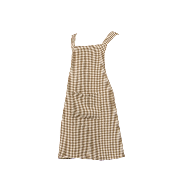 Tablier japonais en lin Piana kaki