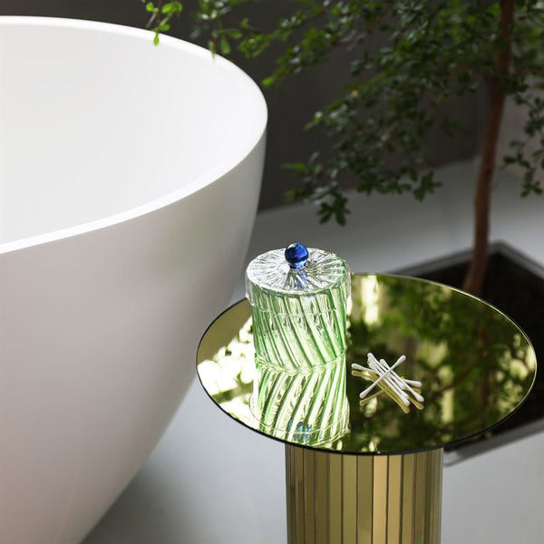 Pot en verre spiralé vert